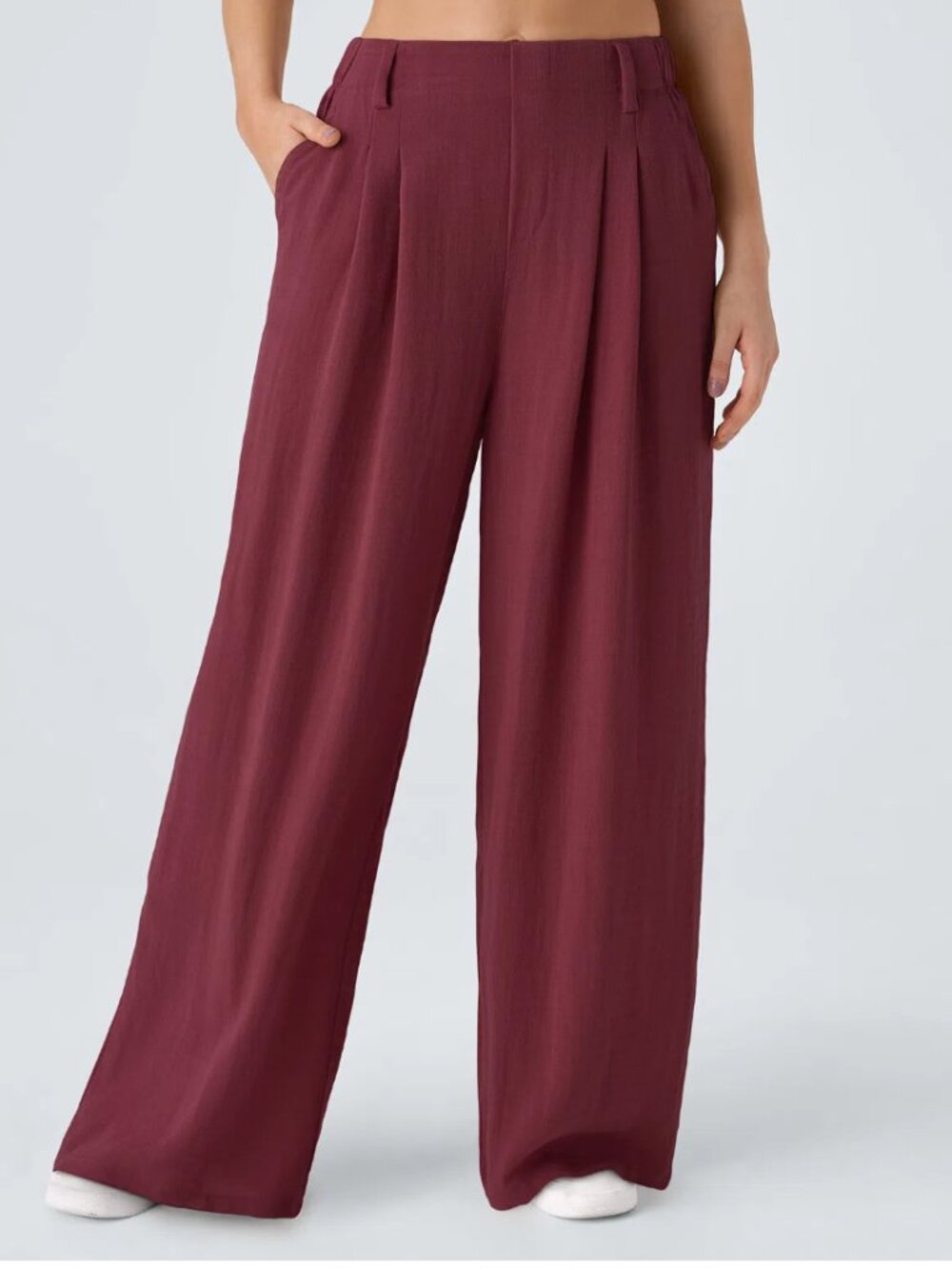 HALARA High Waisted Pocket Wide Leg Waffle Work Pants